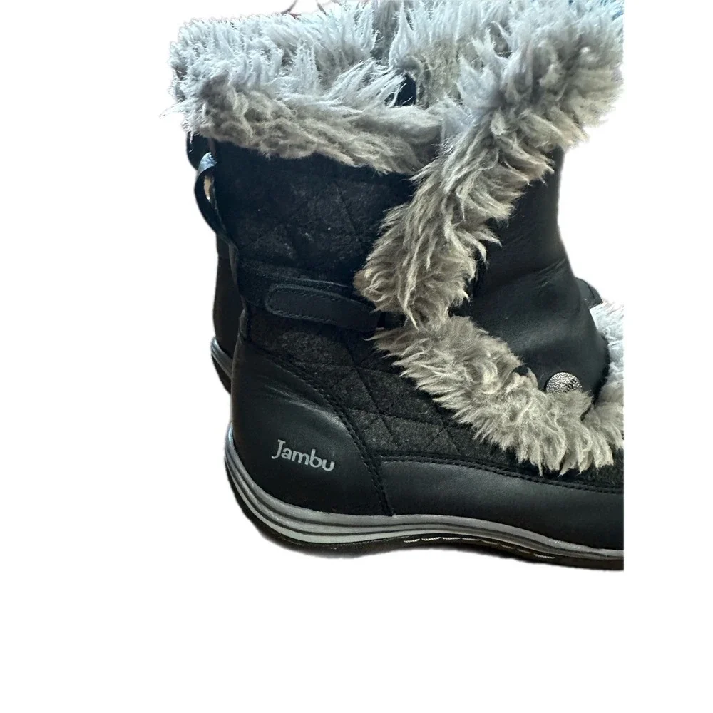Jambu Eskimo Womens Black Quilted Faux Fur‎ Winter Boots WJ14ESK01 Size 7M